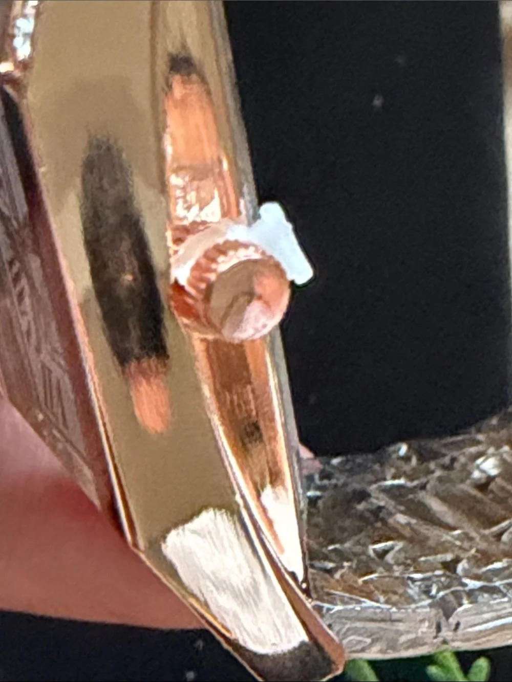 Rose Gold Crystal-Accent Rectangular Quartz Watch
